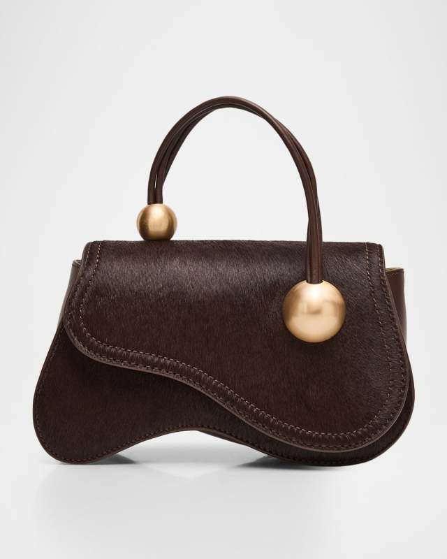 Kazia Sculptural Calf Hair Crossbody Bag